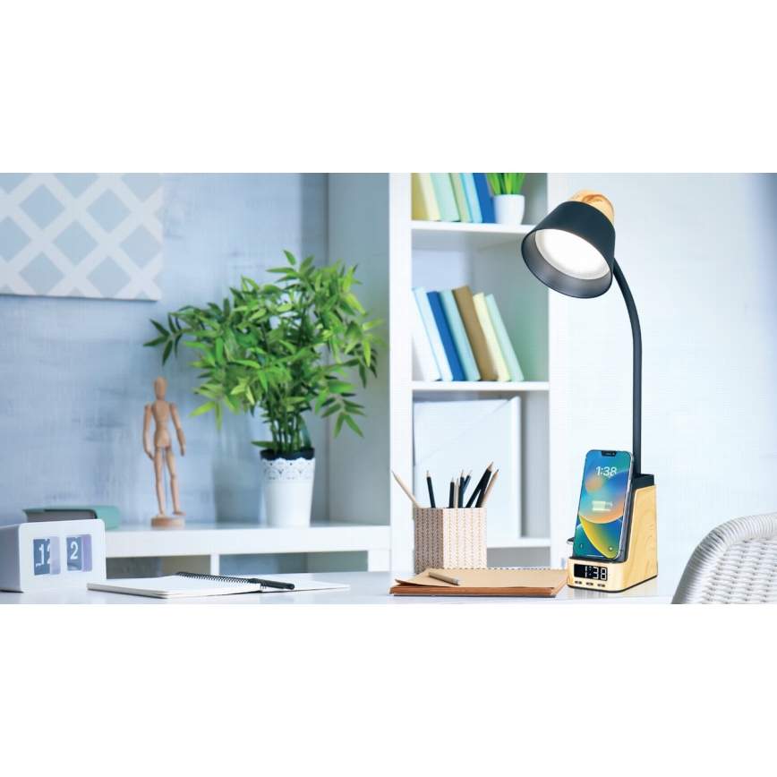 LED+CCT Stmívatelná stolní lampa s bezdrátovým nabíjením QI IDEAL LED/8W/230V 2700/4000/5000K béžová
