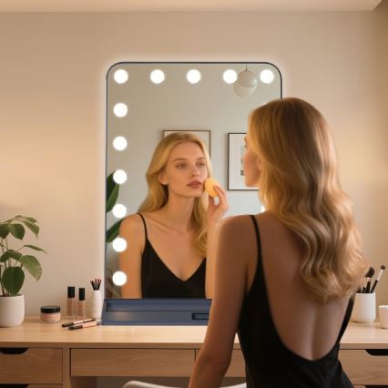 LED Stmívatelné make-up zrcadlo HOLLYWOOD LED/18W/230V 3000/4200/6000K šedá