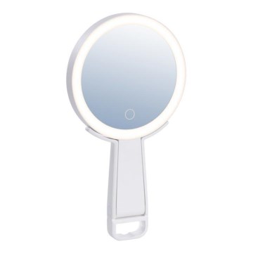 Immax 09103L - LED+CCT Stmívatelné kosmetické zrcátko SWEET LED/3W/5V bílá