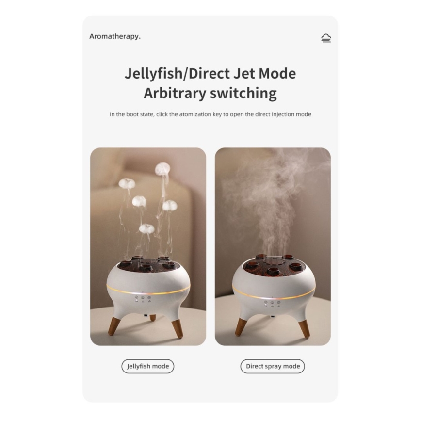 Immax 09104L - Aroma difusér a zvlhčovač vzduchu JELLYFISH LED/11W/5V