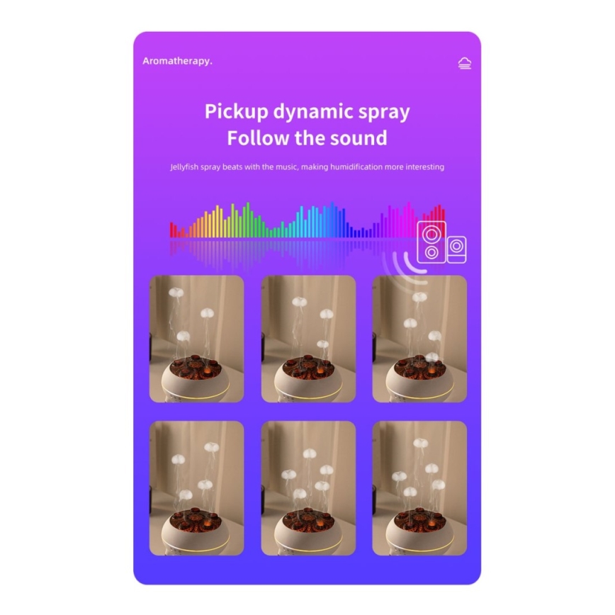 Immax 09104L - Aroma difusér a zvlhčovač vzduchu JELLYFISH LED/11W/5V