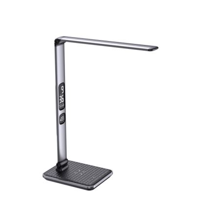 LED Stmívatelná stolní lampa LED/8,5W/230V s bezdrátovým nabíjením stříbrná