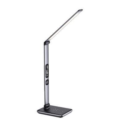 LED Stmívatelná stolní lampa LED/8,5W/230V s bezdrátovým nabíjením stříbrná