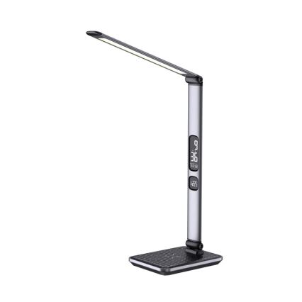 LED Stmívatelná stolní lampa LED/8,5W/230V s bezdrátovým nabíjením stříbrná