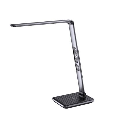 LED Stmívatelná stolní lampa LED/8,5W/230V s bezdrátovým nabíjením stříbrná