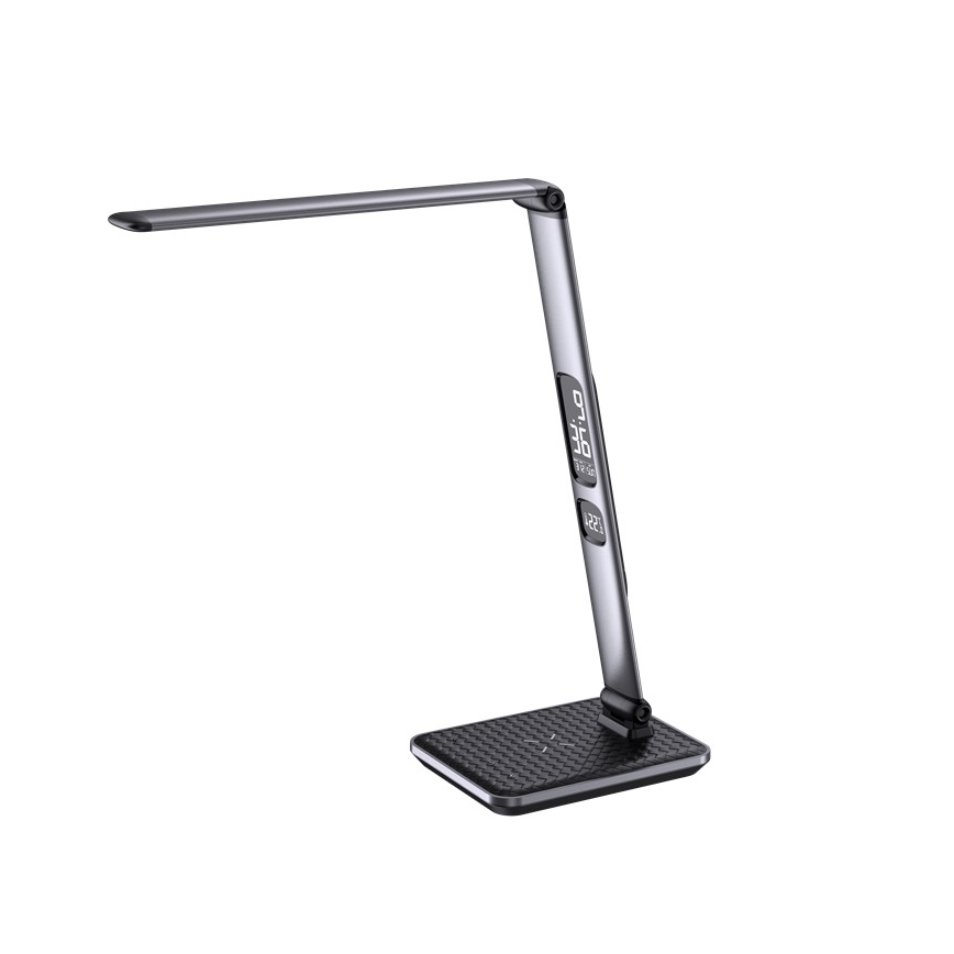 LED Stmívatelná stolní lampa LED/8,5W/230V s bezdrátovým nabíjením stříbrná