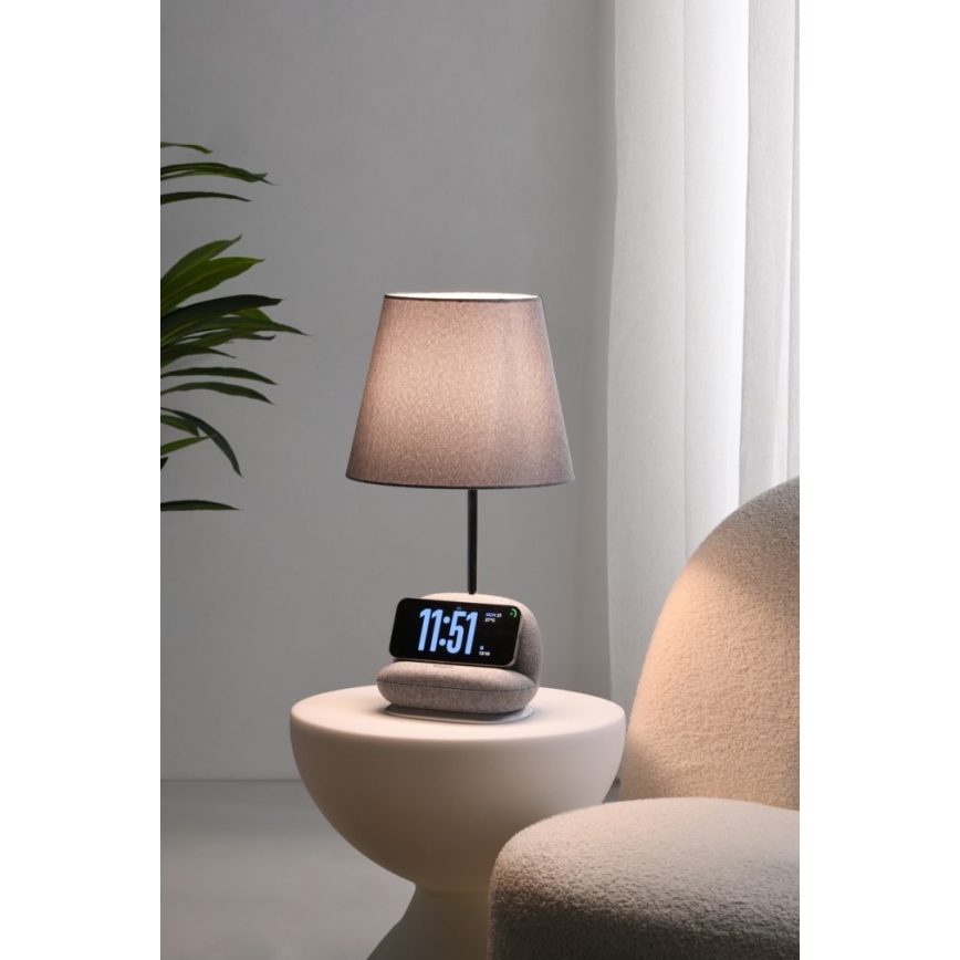LED Stmívatelná stolní lampa s bezdrátovým nabíjením Qi SOFA LED/6W/230V šedá