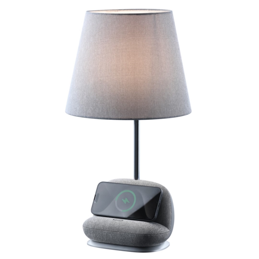LED Stmívatelná stolní lampa s bezdrátovým nabíjením Qi SOFA LED/6W/230V šedá