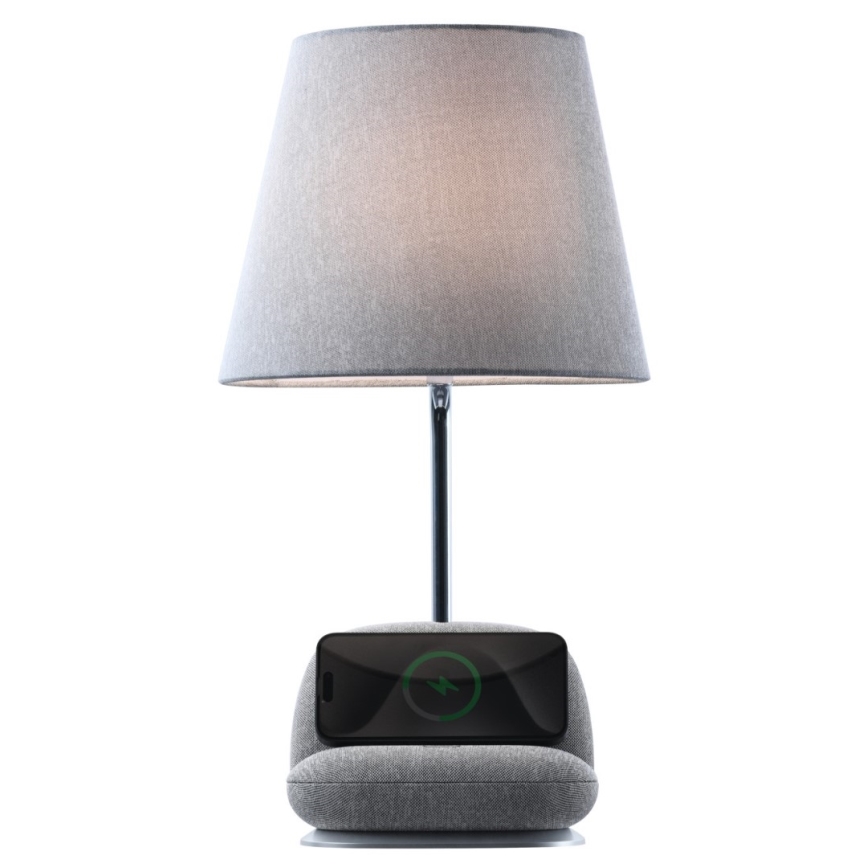 LED Stmívatelná stolní lampa s bezdrátovým nabíjením Qi SOFA LED/6W/230V šedá