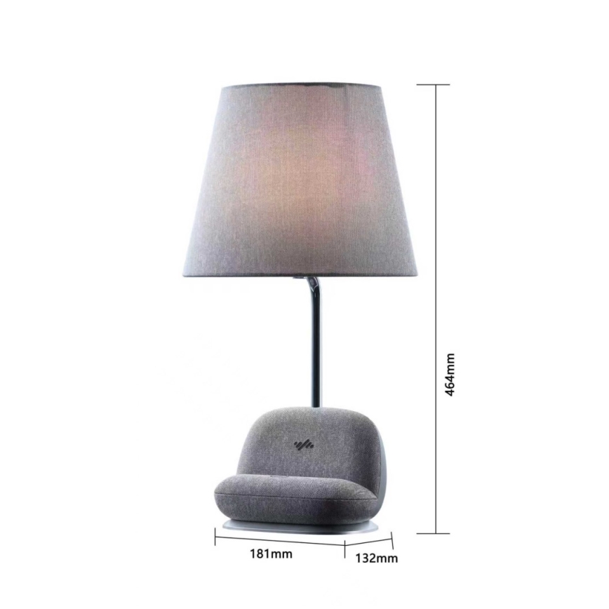 LED Stmívatelná stolní lampa s bezdrátovým nabíjením Qi SOFA LED/6W/230V šedá