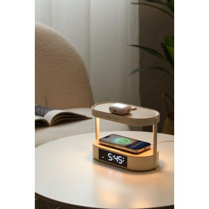 LED Stmívatelná stolní lampa s budíkem a nabíjením TRIPLE DOCK LED/1,5W/5V
