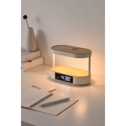 LED Stmívatelná stolní lampa s budíkem a nabíjením TRIPLE DOCK LED/1,5W/5V