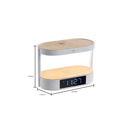 LED Stmívatelná stolní lampa s budíkem a nabíjením TRIPLE DOCK LED/1,5W/5V