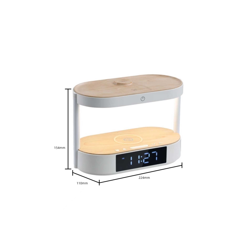 LED Stmívatelná stolní lampa s budíkem a nabíjením TRIPLE DOCK LED/1,5W/5V