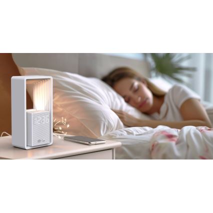 LED Stolní lampa s budíkem a nabíjením CALM LED/3,5W/5V