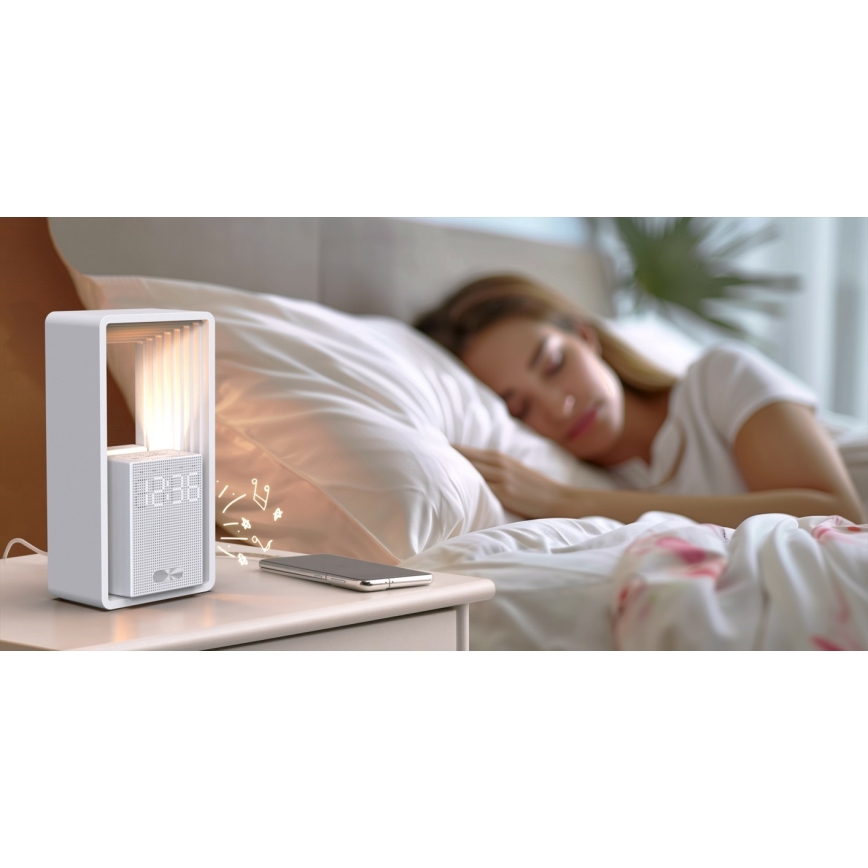 LED Stolní lampa s budíkem a nabíjením CALM LED/3,5W/5V