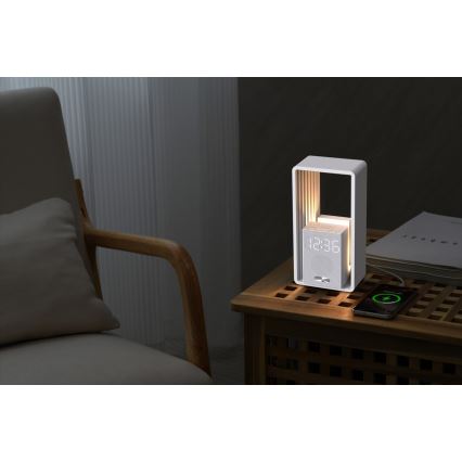 LED Stolní lampa s budíkem a nabíjením CALM LED/3,5W/5V