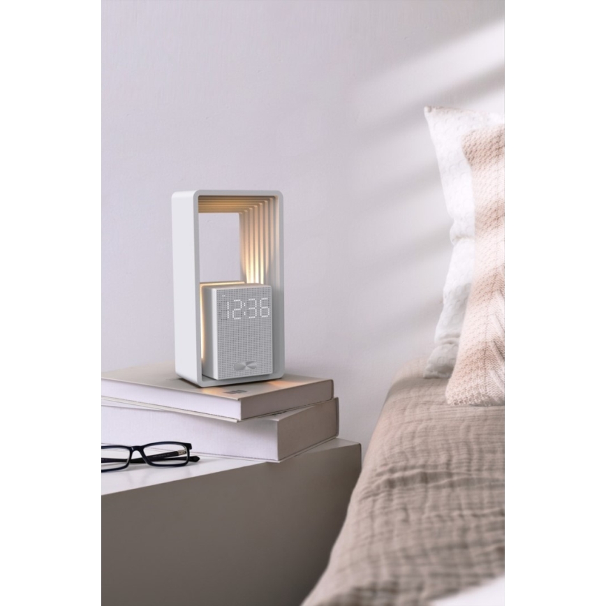 LED Stolní lampa s budíkem a nabíjením CALM LED/3,5W/5V