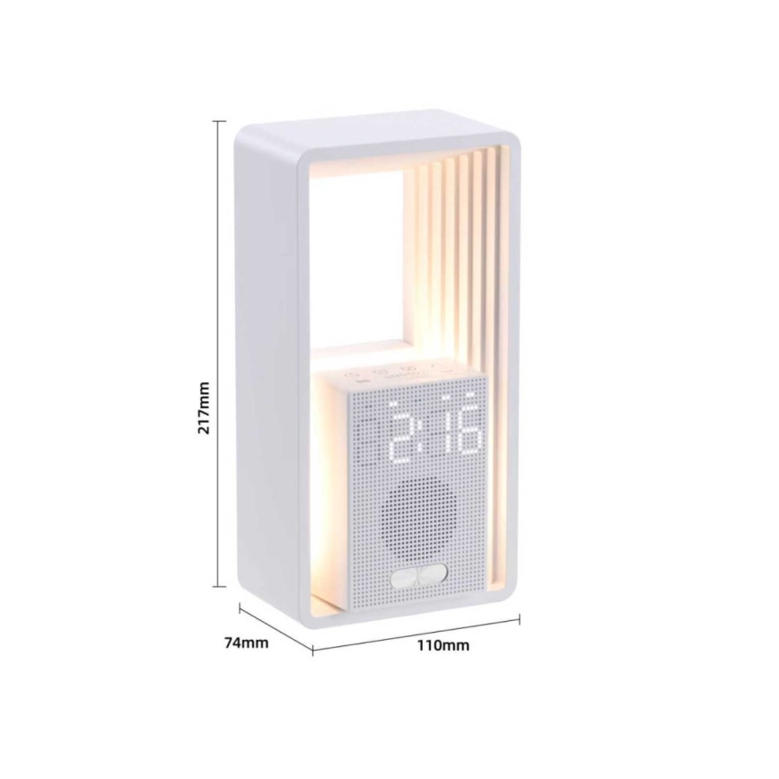 LED Stolní lampa s budíkem a nabíjením CALM LED/3,5W/5V