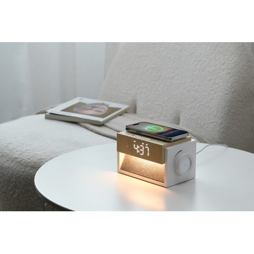 LED Stolní lampa s budíkem a nabíjením CALM LED/1,2W/5V