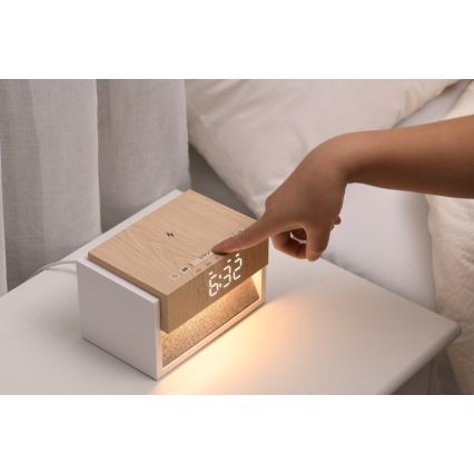 LED Stolní lampa s budíkem a nabíjením CALM LED/1,2W/5V