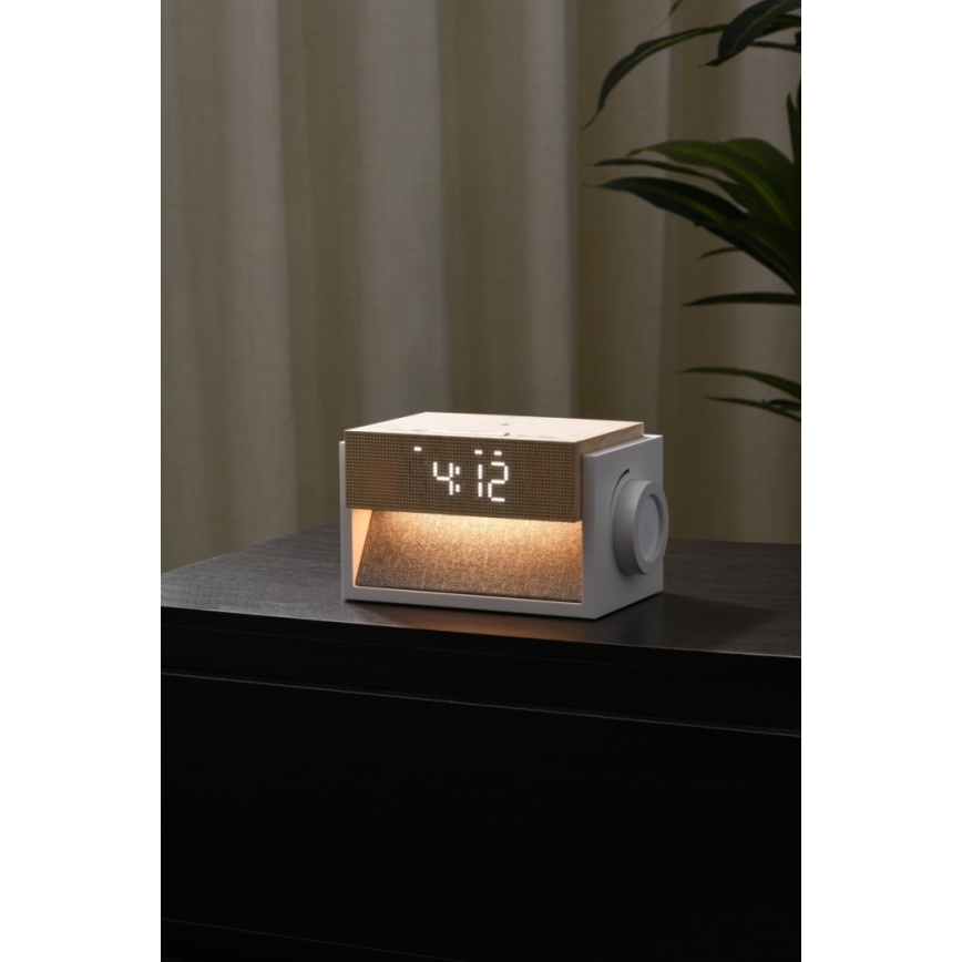 LED Stolní lampa s budíkem a nabíjením CALM LED/1,2W/5V