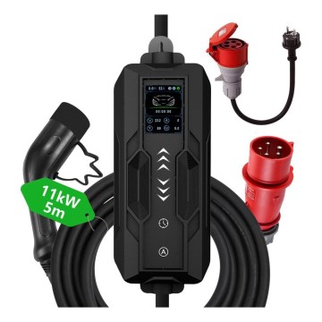 Immax - Nabíjecí stanice EV pro elektromobily AC Type 2 16A/380V + zástrčka 230V, 3,7kW 5m Tuya