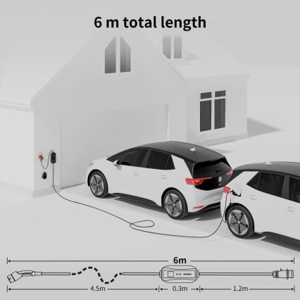 Immax - Cestovní nabíjecí stanice EV pro elektromobily AC Type 2 32A/380V 22kW 5m + pouzdro