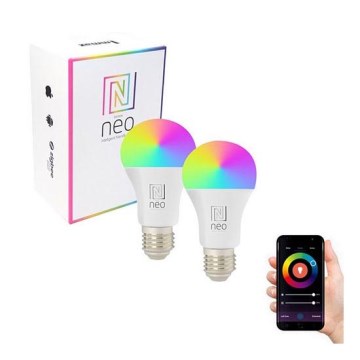 Immax NEO 07004B - 2xLED RGB Stmívatelná žárovka E27/8,5W/230V 2700K  ZigBee Tuya