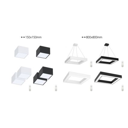 Immax NEO 07072L - LED Stmívatelné stropní svítidlo CANTO LED/60W/230V 80x80 cm Tuya + dálkové ovládání 