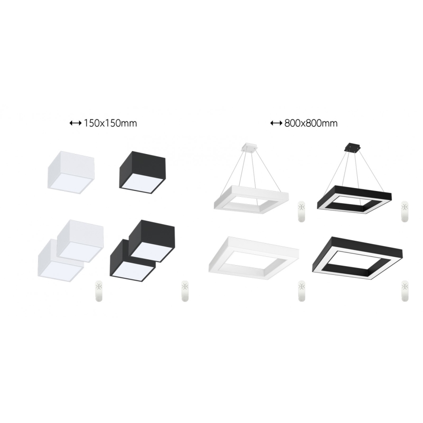 Immax NEO 07072L - LED Stmívatelné stropní svítidlo CANTO LED/60W/230V 80x80 cm Tuya + dálkové ovládání 