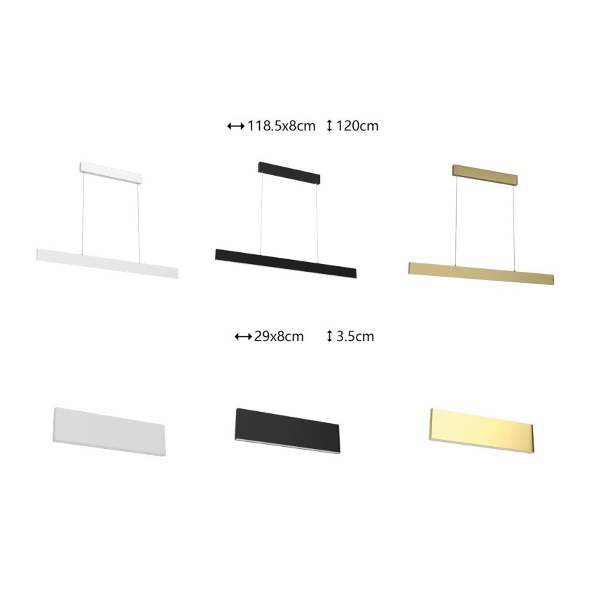 Immax NEO 07076L - LED Stmívatelný lustr na lanku černá LISTON LED/18W/230V Tuya + dálkové ovládání