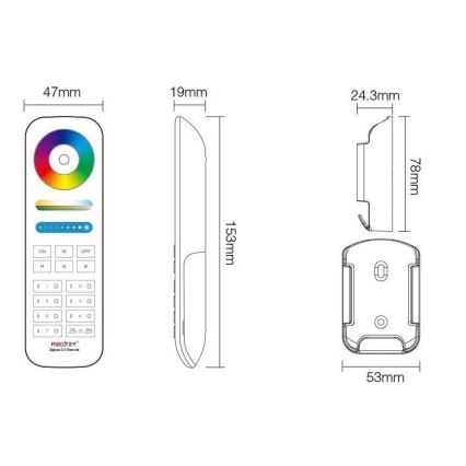 Immax NEO 07087-3 - Univerzální dálkový ovladač RGB+CCT MiBOXER 2xAAA Tuya