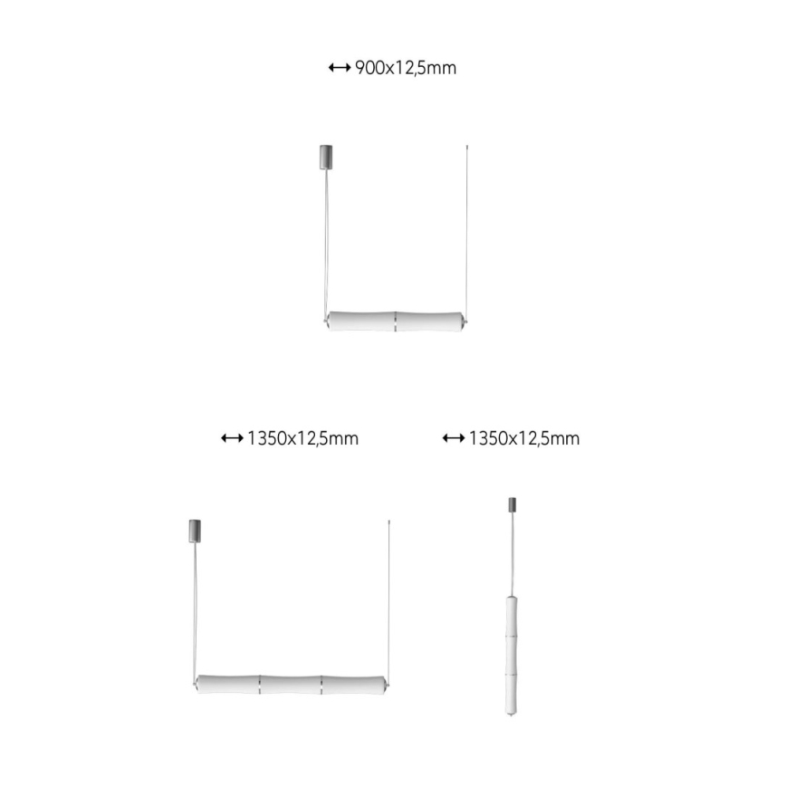 Immax NEO 07103L - LED Stmívatelný lustr na lanku BAMBOOS LED/45W/230V 135 cm Tuya + dálkové ovládání