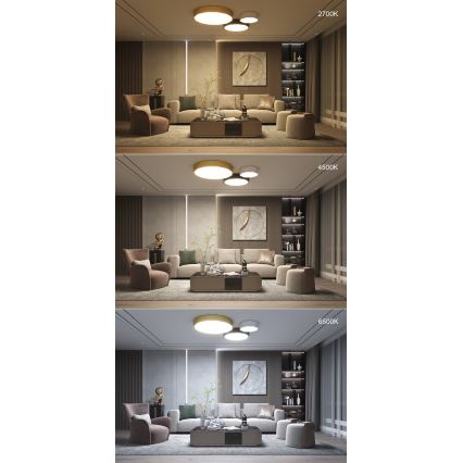 Immax NEO 07130-B60 - LED SMART Stmívatelné stropní svítidlo DIAMANTE černá LED/43W/230V + dálkové ovládání 60cm Tuya ZigBee