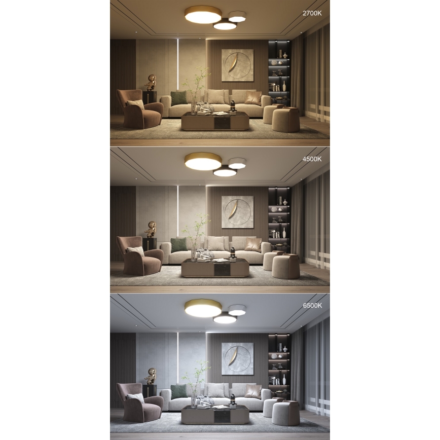 Immax NEO 07130-B60 - LED SMART Stmívatelné stropní svítidlo DIAMANTE černá LED/43W/230V + dálkové ovládání 60cm Tuya ZigBee