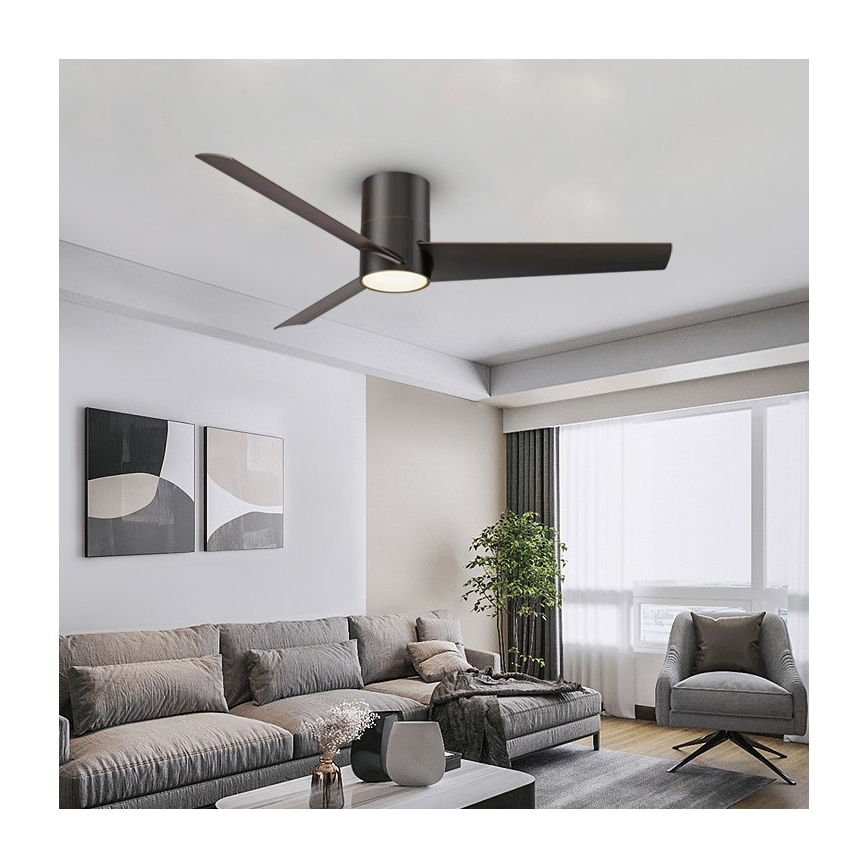 Immax NEO 07135-B - LED Stmívatelný stropní ventilátor FRESH LED/18W/230V Wi-Fi Tuya černá + dálkové ovládání
