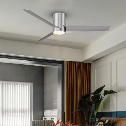 Immax NEO 07135-S - LED Stmívatelný stropní ventilátor FRESH LED/18W/230V Wi-Fi Tuya matný chrom + dálkové ovládání