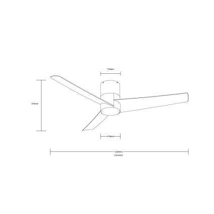 Immax NEO 07135-S - LED Stmívatelný stropní ventilátor FRESH LED/18W/230V Wi-Fi Tuya matný chrom + dálkové ovládání
