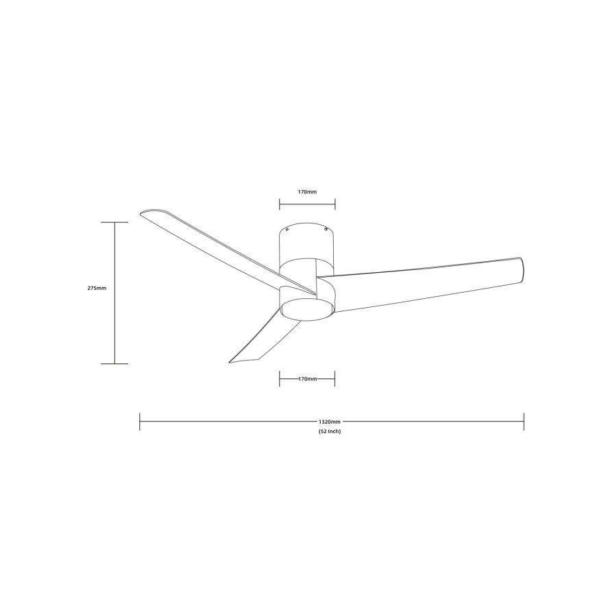 Immax NEO 07135-S - LED Stmívatelný stropní ventilátor FRESH LED/18W/230V Wi-Fi Tuya matný chrom + dálkové ovládání