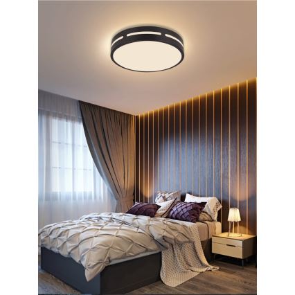 Immax NEO 07152-B50 - LED Stmívatelné stropní svítidlo NEO LITE PERFECTO LED/48W/230V Wi-Fi Tuya černá + dálkové ovládání