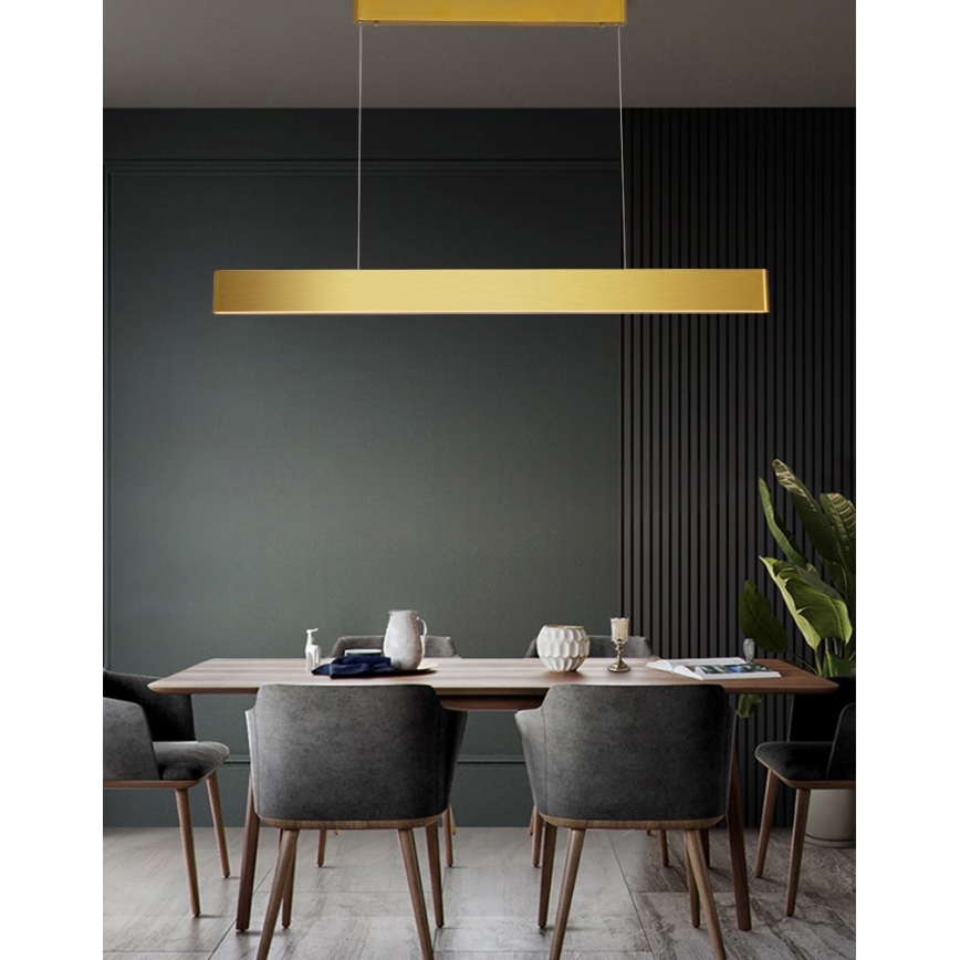 Immax NEO 07157-G120X - LED RGB+CCTW Stmívatelný lustr na lanku MILANO LED/40W/230V Tuya zlatá