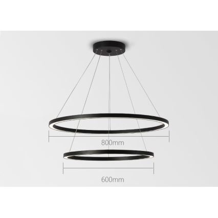 Immax NEO 07158-B80-60 - LED Stmívatelný lustr na lanku FINO LED/93W/230V Tuya černá + dálkové ovládání