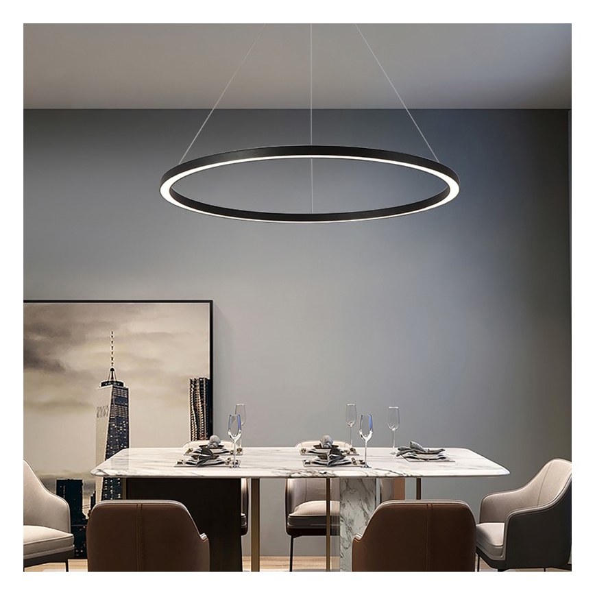 Immax NEO 07158-B80 - LED Stmívatelný lustr na lanku FINO LED/60W/230V Tuya černá + dálkové ovládání