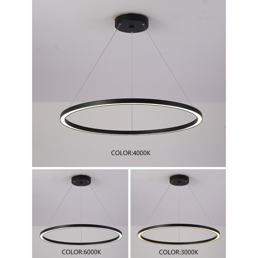 Immax NEO 07158-B80 - LED Stmívatelný lustr na lanku FINO LED/60W/230V Tuya černá + dálkové ovládání