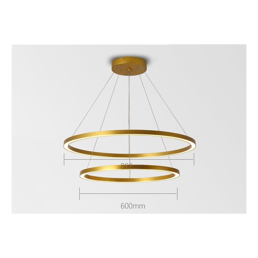 Immax NEO 07159-G80-60 - LED Stmívatelný lustr na lanku FINO LED/93W/230V Tuya zlatá + dálkové ovládání