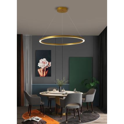 Immax NEO 07159-G80 - LED Stmívatelný lustr na lanku FINO LED/60W/230V Tuya zlatá + dálkové ovládání