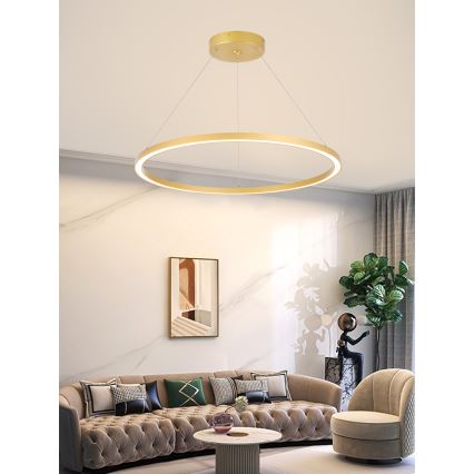 Immax NEO 07159-G80 - LED Stmívatelný lustr na lanku FINO LED/60W/230V Tuya zlatá + dálkové ovládání