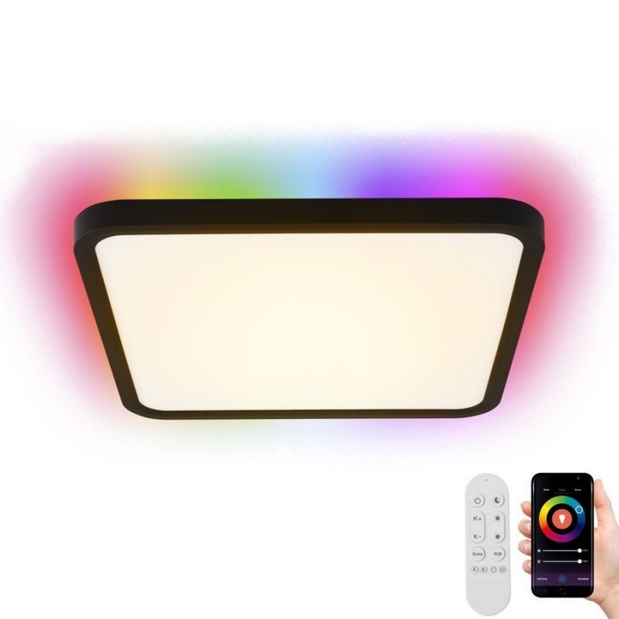 Immax NEO 07167-B40 - LED RGB+CCT Stmívatelné stropní svítidlo NEO LITE TUDO LED/50W/230V Wi-Fi Tuya černá + dálkové ovládání