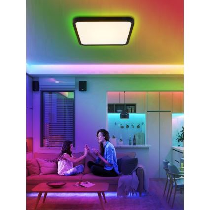 Immax NEO 07167-B40 - LED RGB+CCT Stmívatelné stropní svítidlo NEO LITE TUDO LED/50W/230V Wi-Fi Tuya černá + dálkové ovládání